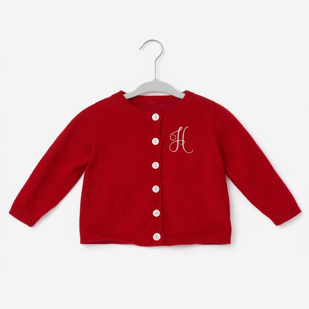 Kids Red Button-Up Cardigan Sweater